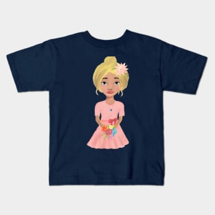 girl with flowers Kids T-Shirt